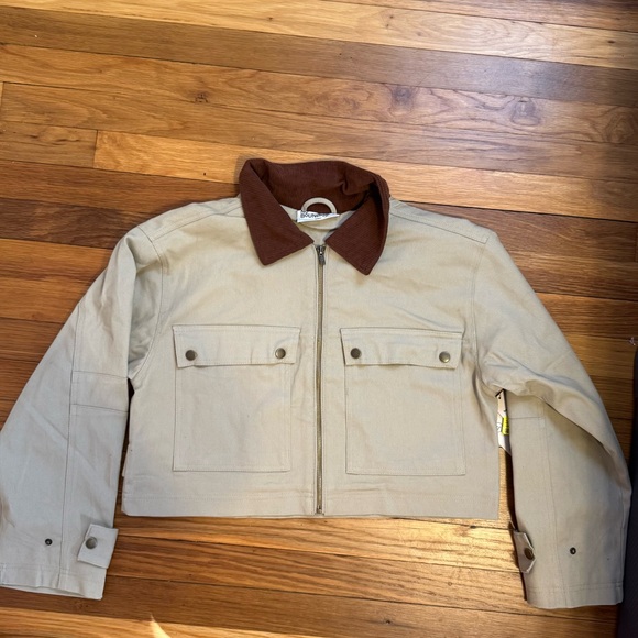 No Boundaries Jackets & Blazers - No Boundaries Tan Jacket with Chocolate Collar